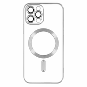 Silikonska futrola MagSafe za iPhone 15 Pro Max/ srebrna