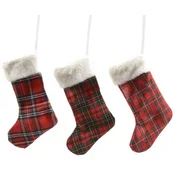 Novogodišnji ukras carapa tartan 23cm ( 53265 )
