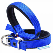 Ovratnica za pse - komfort tekstilna, modra barva 50cm