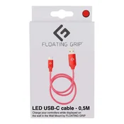 LED-kabel Floating Grip USB-C/USB-A - 0,5 m, rdeč