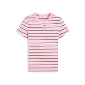 Tommy Jeans Majica ESSENTIAL roza / črna / bela