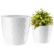 Galicja Okrogel bel plastični cvetlični lonec 12 cm Cristal