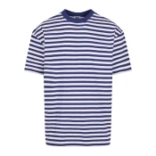 Mens T-shirt Regular Stripe - white/dark blue
