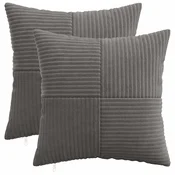 vidaXL Prevleka za blazino 2 pcs ALMELO Temno siva 50 x 50 cm korduroy