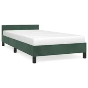 Vidaxl Posteljni okvir brez vzmetnice temno zelen 90x200 cm žamet