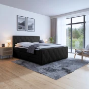 Livetastic BOXSPRING POSTELJA 180 cm  x 200 cm , leseni material črna