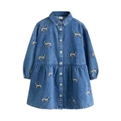 Next Obleka moder denim / črna / bela