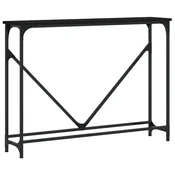 Vidaxl Konzolna mizica črna 102x22,5x75 cm inženirski les