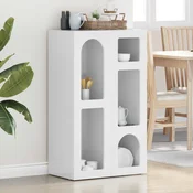 vidaXL Strani šal Visok sijaj bela 59 x 35 x 100,5 cm Konstruiran les
