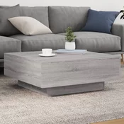 vidaXL Klubska mizica siva sonoma 80x80x31 cm inženirski les