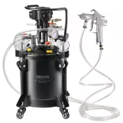 VEVOR Razpršilna barva tlačni lonec 10 L 70 psi nastavljiv tlak z razpršilno pištolo in cevmi