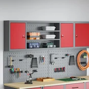 vidaXL vidaXL Orodni kabinet stenski s pegboardom Rdeč 150x20x55 cm Jeklo, (22094774)