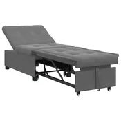Vidaxl Raztegljiv kavč Temno siva 194 x 67 x 82 cm Mikrovlakna