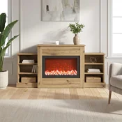 vidaXL Električni kamin Artisan hrast 140 x 30 x 67 cm Inženirski les