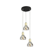 Viseca Lampa Gregory Talerz Black Brown 3X40W E14 Shade Smokey