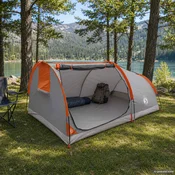 vidaXL vidaXL Planinski šotor, vodoodporen 2 oseba Siva in oranžna, (5000309410)