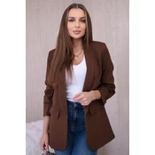 Włoski Elegant jacket with lapels chocolate
