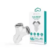 Devia ST112537 Smart Series 48W PD+QC 2xUSB+2xType-C srebrni brzi punjač za automobil