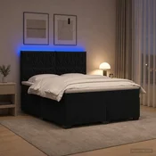 vidaXL Postelja boxspring z vzmetnico Črna 140 x 200 cm Žamet
