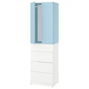 LASTARE Garderobni sestav, bela/modra, 60x42x201 cm