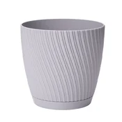 Cvetlični lonec MIKA ECO RECYCLED s podstavkom 270mm platinast 80825