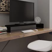 vidaXL Stalak za TV /Monitor Prozirno Staklo Crni 100x30x13 cm