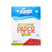 Dekorativni papir A4 holografski rdeč 250 g, komplet 10 kosov
