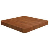 Vidaxl Kvadratna mizna plošča tem. rjava 40x40x4 cm trdna hrastovina