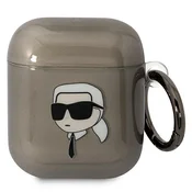 Ovitek Karl Lagerfeld KLA2HNIKTCK za AirPods 1/2, črn/črn, Karls Head