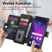 INF Magnetni snemljiv etui z denarnico za telefone Samsung Galaxy - črne barve Samsung Galaxy S24 Ultra, (21734143)