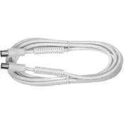 BK koaks. presp. kabel IEC-m/IEC-ž,kutni,kl.A,bijeli,5m