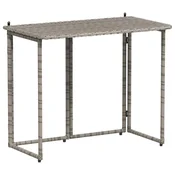 Vidaxl Zložljiva vrtna miza Grey 90x51x75 cm Poly Rattan