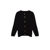 Trendyol Curve Black Crew Neck Buttoned Knitwear Cardigan