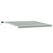 Skrovita tenda Zelena i bijela 400 × 300 cm Tkanina i celik