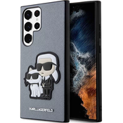 Karl Lagerfeld Samsung Galaxy S23 Ultra hardcase grey Saffiano Karl  Choupette (KLHCS23LSANKCPG)