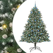Vidaxl Umestno božično drevo Zelena 210 cm PVC, plastika in jeklo