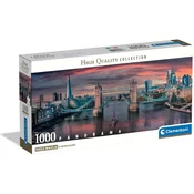 Sončni zahod na Temzi HQC 1000-delna panoramska sestavljanka s posterjem - Clementoni