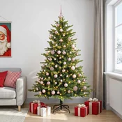Umjetno božično drevo z okrasnimi kroglami 240 cm 300 LED