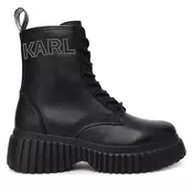 Karl Lagerfeld Gležnarji z vezalkami  črna