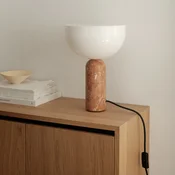 New Works Kizu Majhna namizna svetilka Breccia Pernice - Dnevna soba/jedilnica - Dizajn - rdečerjava, bela - Marmor