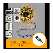 Aigostar - LED Zunanji božični niz 1500xLED/8 funkcij 78m IP44 topla bela