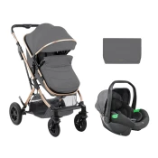 KikkaBoo Kolica Kaia Light Grey premium set 2in1 sa autosedištem I-Size (KKB11241 SET)