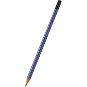 Grafitni svinčnik, B, trikotni, z radirko, FABER-CASTELL Grip 2001, moder