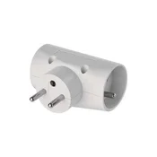 Emos Podaljšek P0023N Splitter socket 2x round + 1x flat, white