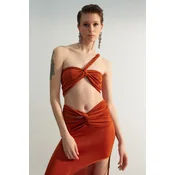 Trendyol Limited Edition Brown Knit Detailed Bustier