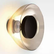 MARSET Aura LED stensko svetilo, O 18 cm, dimno siva - Dnevna soba/jedilnica - Dizajn - črna, dimno siva - Steklo