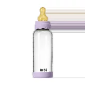 BIBS - Otroška steklena steklenička Boheme 240 ml, lateks - Violet Sky (srednji pretok)