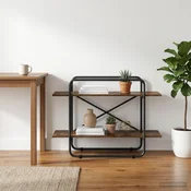 vidaXL Knjižna polica 2 ravni 100 x 35 x 70 cm PB Dimljen hrast