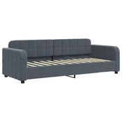 Vidaxl Raztegljiva postelja temno siva 80x200 cm žamet