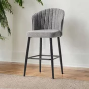 Hanah Home Set barskih stolica Rubi, 4 komada, Sivo-crni
